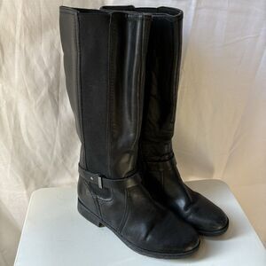 Clark's Women's 7‎ Merrian Rayna Tall Riding Boot Black Stretch Calf